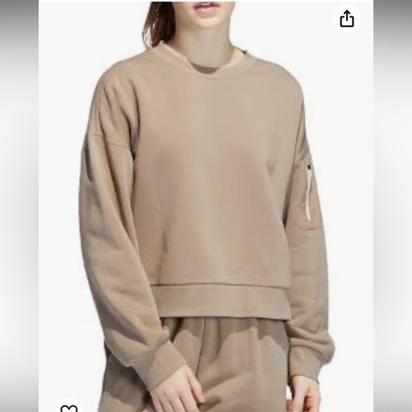 adidas Tops - Adidas  Womens Focus Olive Crew Pullover Sweatshirt Size large